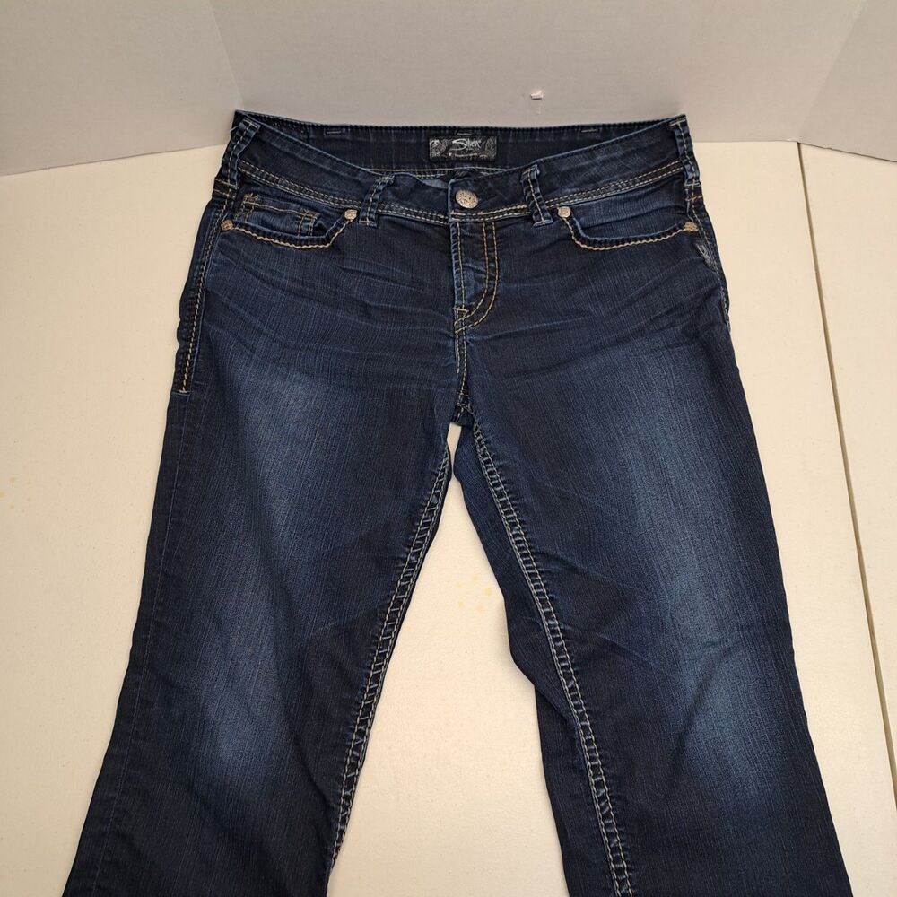 Silver Jeans Women's Size 32 Suki Capri Blue Dark Wash Denim - Picture 3 of 8